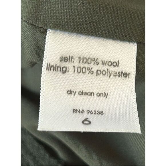 Susana Monaco Pleated Details Cap Sleeve Wool Shift Dress Womens Green Size 6 - Picture 5 of 5